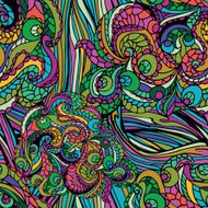 Multicolor Abstract ethnic swirl seamless pattern N2
