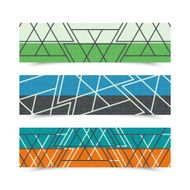 Set of colorful horizontal banners with geometric motive
