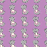 Pearl in the seashell seamless vector pattern N3