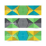 Set of colorful banners with pattern