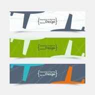 Set of banners with airplanes