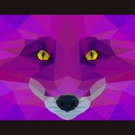 Wild fox stares forward Abstract geometric polygonal illustration
