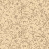 Vector seamless pattern with graphic spring flowers N2