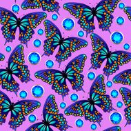 seamless background with butterflies and jewels N2