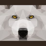 Wild wolf stares forward Abstract geometric polygonat triangle illustration