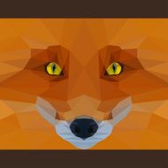 Wild fox stares forward Abstract geometric polygonat triangle illustration