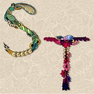 Floral alphabet N6