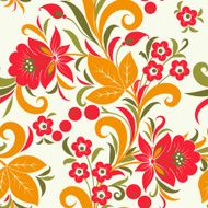 Khokhloma seamless pattern - strawberry Vector illustration