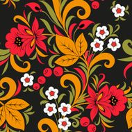 Khokhloma seamless pattern - strawberry Vector illustration N2