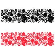 Seamless ornament in style Khokhloma Vector illustration N4