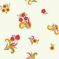 Khokhloma seamless pattern - strawberry Vector illustration N4