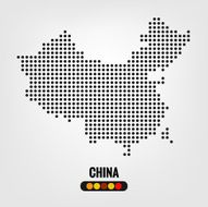 Chinese map dot vector eps10