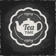 Illustration on a blackboard theme tea with simple symbol N2