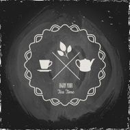 Illustration on a blackboard theme tea with simple symbol N3