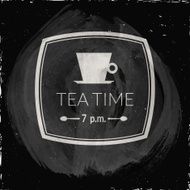 Illustration on a blackboard theme tea with simple symbol N4
