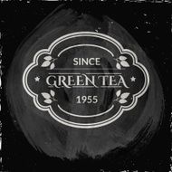 Illustration on a blackboard theme tea with simple symbol N5