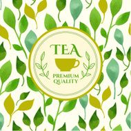 Vector beautiful illustration with cup logo on leaf background N2