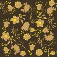 Seamless brown flower pattern
