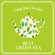 Vector beautiful illustration teapot with watercolor pattern