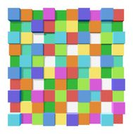 Cubes at different levels as an abstract background