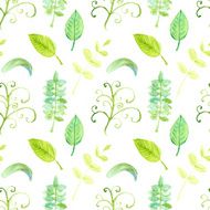 Watercolor leaf in vintage style