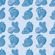 seamless pattern of strawberry apple orange and pear