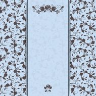 Blue and brown invitation card with floral pattern Vector eps-10