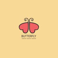 Sweet Butterfly wings in the shape of hearts Vector icons N2