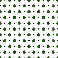 Bug green and black hearts seamless vector pattern N2