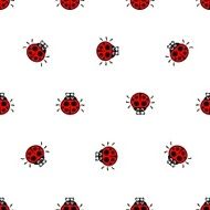 Ladybirds red seamless vector pattern N2