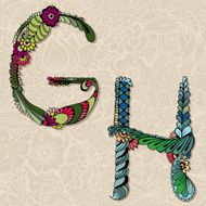 Floral alphabet N12