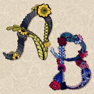 Floral alphabet N15