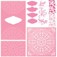 Set of Wedding invitation cards with floral elements