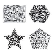 black and white polygon shape