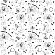 Hand drawn love symbols N33