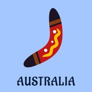 Australian national isolated colorful boomerang