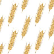 Golden ears of wheat seamless pattern
