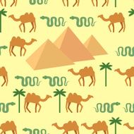 Egypt Seamless pattern Characters of Egypt pyramids and camels