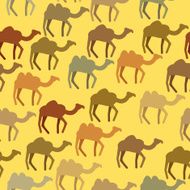 Camels seamless pattern Background of desert animals Vector or N2