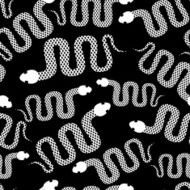 Silhouettes snakes seamless pattern Vector background of desert