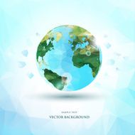 Abstract polygonal planet earth background Vector illustration