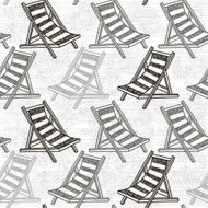 Seamless pattern with beach chaise Monochrome background