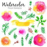 watercolor vector floral set N2