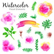 watercolor vector floral set N4