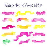 Watercolor ribbons set N2