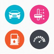 Transport icons Tachometer and petrol station N6