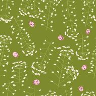 ladybug and cute flowers seamless pattern N4