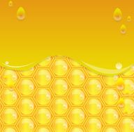 Glossy yellow background with honeycomb