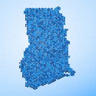Ghana Map Triangle Pattern Blue