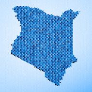 Kenya Map Triangle Pattern Blue